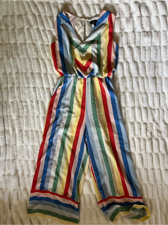 Luxology Pants - Mixology Colorful Multi-Stripe One-Piece Jumpsuit - Vibrant Stripes